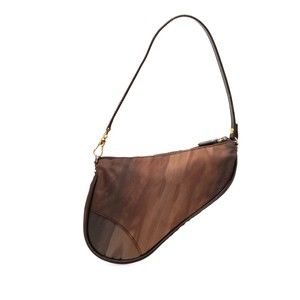 Pre-Loved Dior Mini Printed Nylon Saddle Pochette